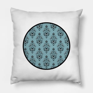 Haunted Mansion Wallpaper Light Blue #Muted Pillow