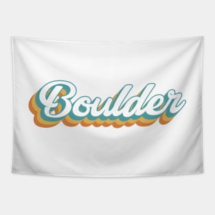 Boulder Colorado Retro Lettering Sticker Tapestry