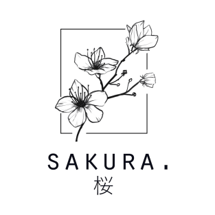 "Sakura" Cherry Blossom Japanese Minimalist/Simple Design T-Shirt