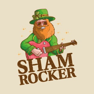 St Patrick Sham Rocker leprechaun Guitar Bass Player Shamrocking T-Shirt