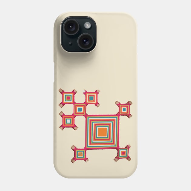 God's eye mexican folk art huichol wixarika woven string art Phone Case by T-Mex