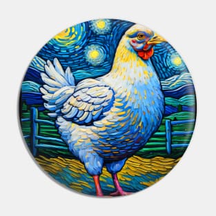 Hen in starry night Pin