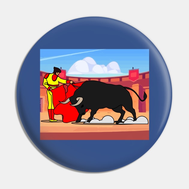 Arena Bullfight Torero Bull Pin by flofin