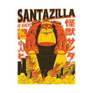 Santazilla Funny Santa Claus Manga T-Shirt