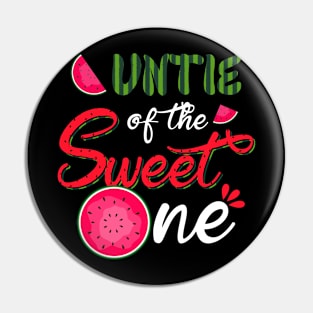 Auntie Of The Sweet One Watermelon First Birthday Family Pin