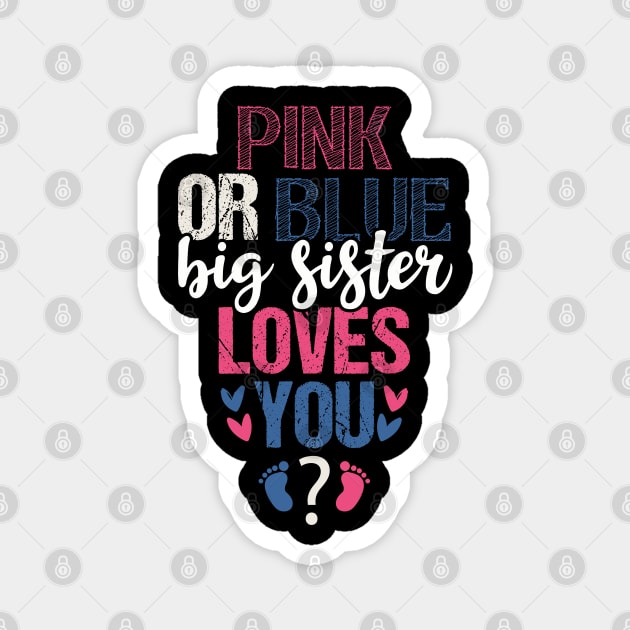 Pink or blue sister loves you Magnet by Tesszero