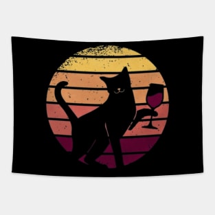 wine cat Tapestry