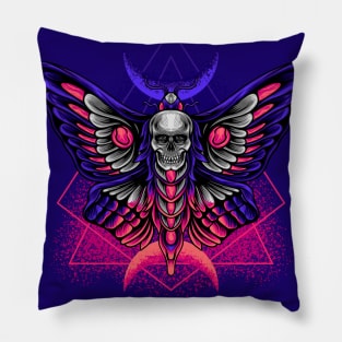 Creepy Skull Butterfly Pillow
