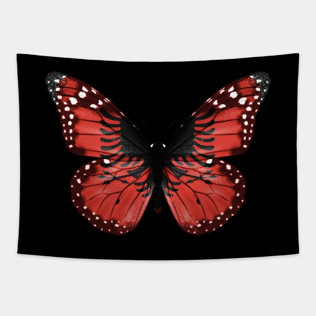 Albanian Flag  Butterfly - Gift for Albanian From Albania Tapestry by Country Flags