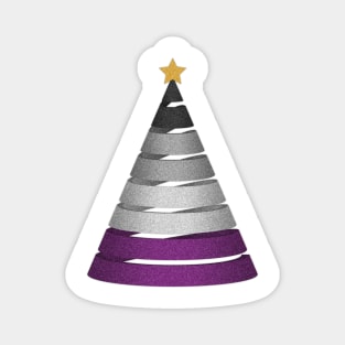 Large Spiral Asexual Pride Flag Christmas Tree Vector Magnet