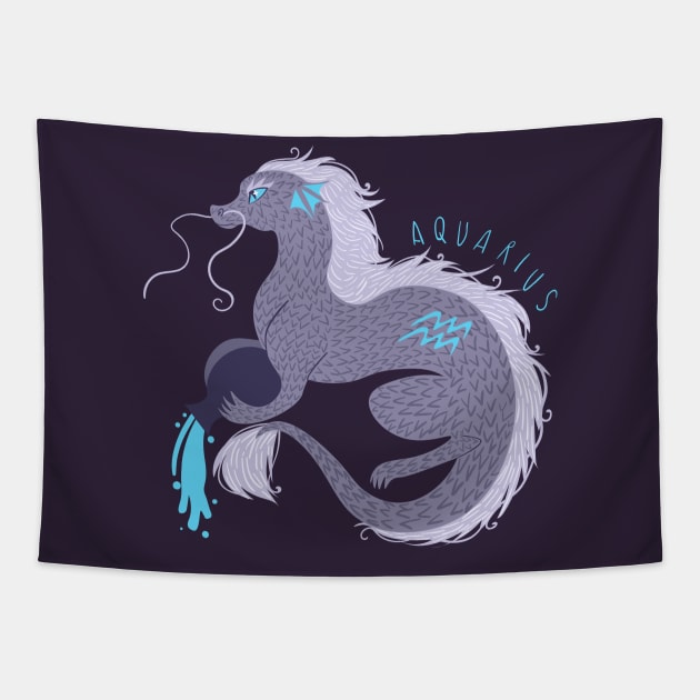 Aquarius Dragon Tapestry by LexaStrong