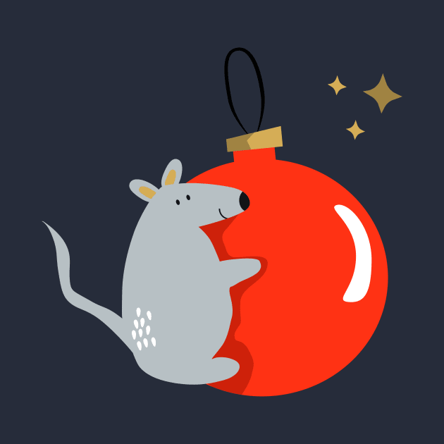 Funny mouse on the christmas balloon by monika27