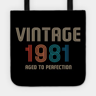 Vintage 1981 Aged to Perfection 40th birthday gift Tote