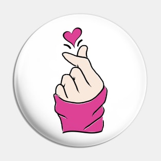 Cute Heart Hot Pink Korean Love Finger Snap Gifts Pin