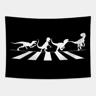 Velociraptor Abbey Road Crossing Tapestry