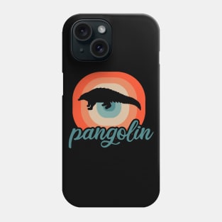 Retro pangolin sunset motif lover nature fan Phone Case