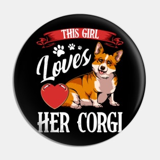 Corgi Love Dog Owner Lover Statement Heart - Welsh Corgi Pin