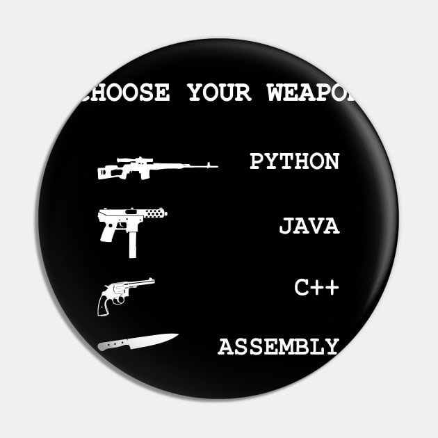 Python vs Java vs C++ vs Assembly Programming Language Comparison Joke Pin by alltheprints