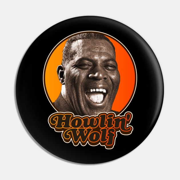 Retro Howlin' Wolf Tribute Pin by darklordpug