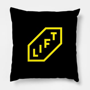 LIFT word mark composition in yellow color showing scaling and growth Pillow