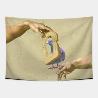 michelangelo's pigeon Tapestry