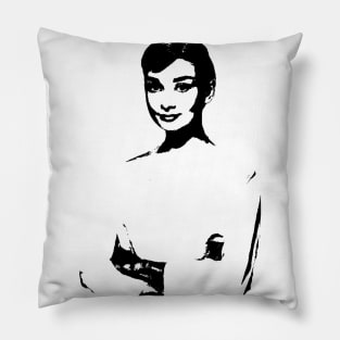 Audrey Hepburn Portrait Pillow