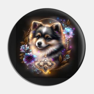 Happy Divine Pomsky Pin