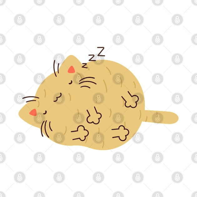 Sleeping potato cat by Nikamii