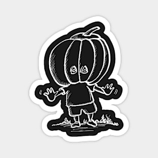 The Boy With The Halloween Pumpkin Head Magnet