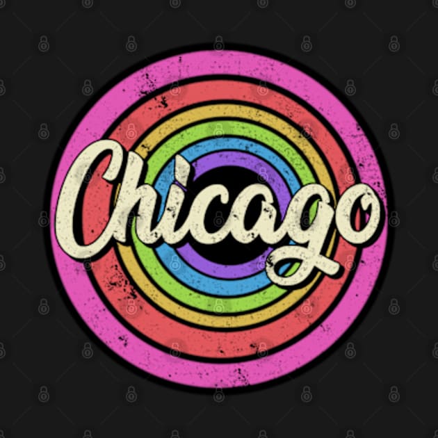 Chicago - Retro Colorful Styled Faded Design by BlockersPixel