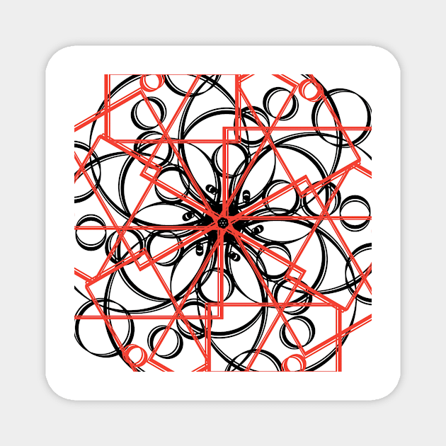 Square Modern Art Circles Magnet by laceylschmidt