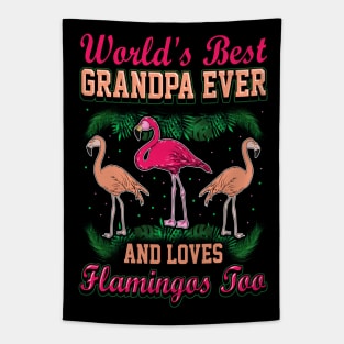 Best Grandpa Ever Love Flamingo Lover Tapestry