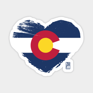 U.S. State - I Love Colorado - Colorado Flag Magnet