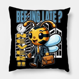 Beeing Punctual, Timely Buzz in the City Pillow