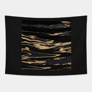 Gold Black Marble Abstract Painting Tapestry