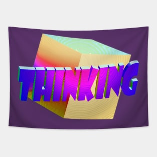 Thinking Outside the Box Pun Colorful 3 Tapestry