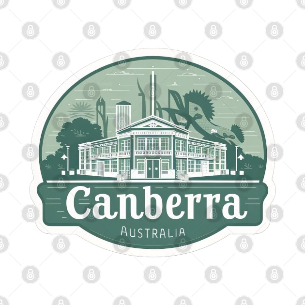 Canberra Australia Vintage Travel Sticker by POD24