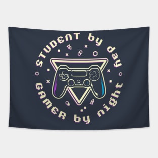 Student by day Gamer by night Tapestry