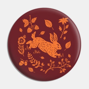 Cottagecore Wild Hare Rabbit Pin