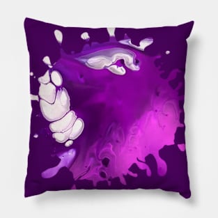 Purple/White Acrylic Pour Painting Pillow