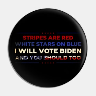 Vote Joe Biden - Roses are red meme vintage american flag | Anti Trump | USA election 2020 Pin