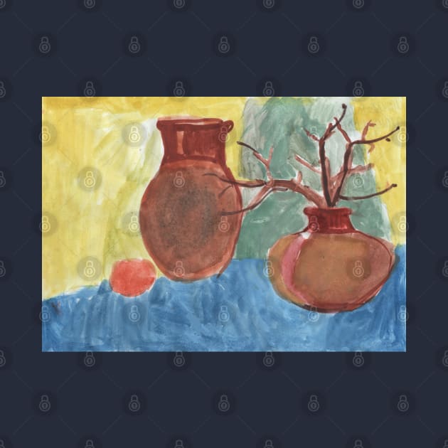 Still Life with Clay Jars by Mila-Ola_Art