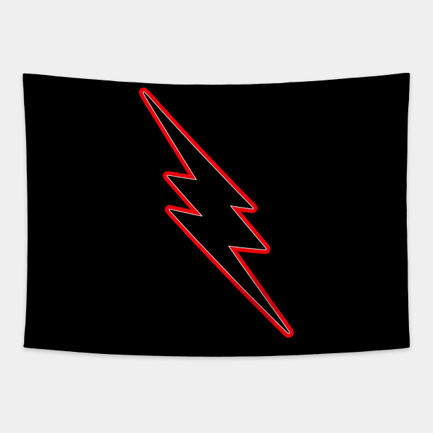 Black-Red Lightning Bolt Tapestry by SpaceAlienTees