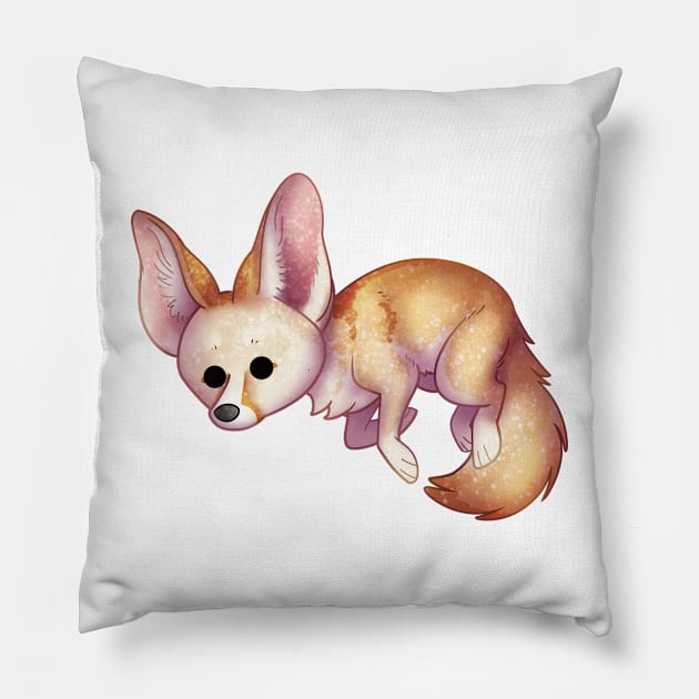 Cozy Fennec Fox Pillow by Phoenix Baldwin