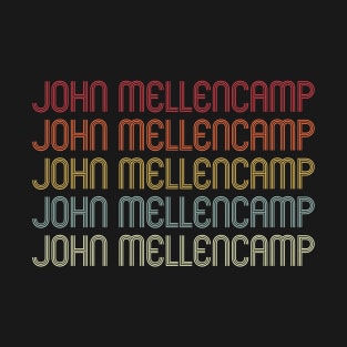 Retro Mellencamp Wordmark Repeat - Vintage Style T-Shirt