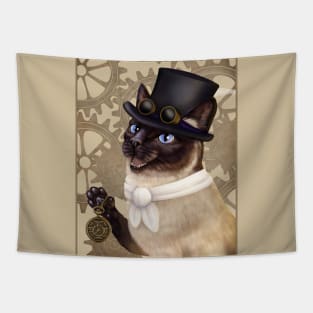 Steampunk Siamese Tapestry