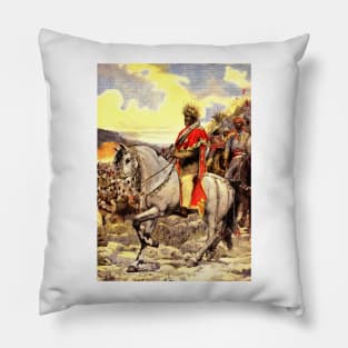 Menelik II of Ethiopia, Battle of Adwa, illustration (C036/6546) Pillow