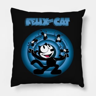 Felix the Cat Juggling Mice Felix Cat Cartoon Is Old School Retro Style Pillow