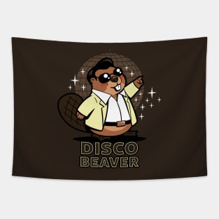 Disco Beaver Original Kawaii Cute Funny Retro 70's Beaver Cartoon Meme Tapestry