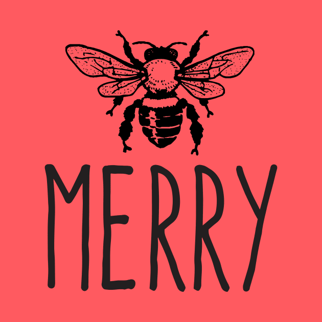 Be Merry, Festive Christmas Bumble Bee for Nature Lovers by cottoncanvas